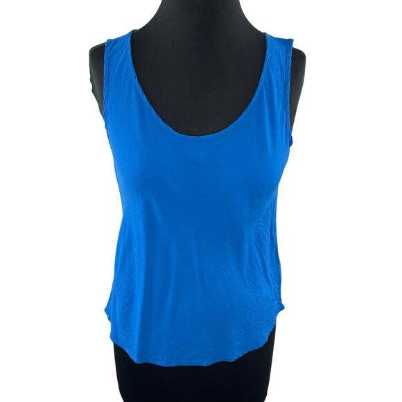 JAMS WORLD 50 Years Bahama Blue Solid Tank Top Crushed Rayon W655SL Hawaii XS - Picture 1 of 7